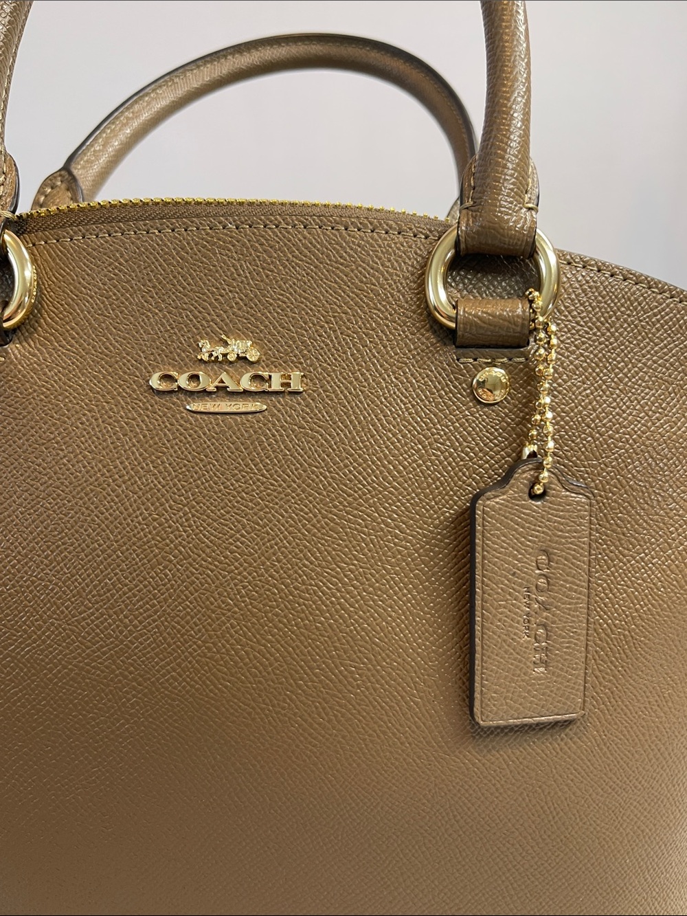 Coach H2522-CCM70 Sadie Satchel Taupe Crossgrain Leather Crossbody Bag - Picture 6 of 9